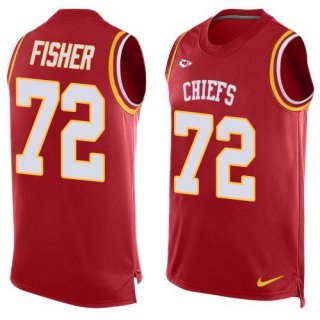 Men's Kansas City Chiefs #72 Eric Fisher Red Hot Pressing Player Name & Number Nike NFL Tank Top Jersey