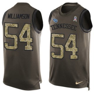 Men's Tennessee Titans #54 Avery Williamson Green Salute to Service Hot Pressing Player Name & Number Nike NFL Tank Top Jersey