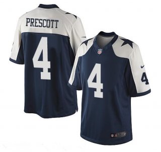 Men's Dallas Cowboys #4 Dak Prescott Navy Blue Thanksgiving Alternate Stitched NFL Nike Game Jersey