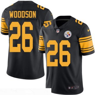 Men's Pittsburgh Steelers #26 Rod Woodson Retired Black 2016 Color Rush Stitched NFL Nike Limited Jersey