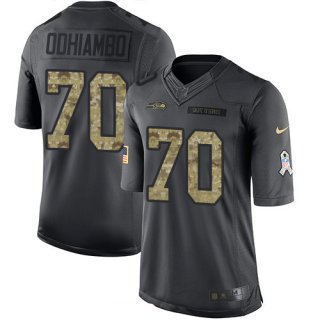 Men's Seattle Seahawks #70 Rees Odhiambo Black Anthracite 2016 Salute To Service Stitched NFL Nike Limited Jersey