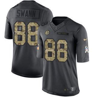 Men's Pittsburgh Steelers #88 Lynn Swann Black Anthracite 2016 Salute To Service Stitched NFL Nike Limited Jersey