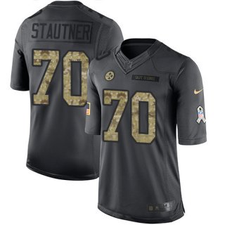 Men's Pittsburgh Steelers #70 Ernie Stautner Black Anthracite 2016 Salute To Service Stitched NFL Nike Limited Jersey