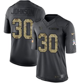 Men's Houston Texans #30 Kevin Johnson Black Anthracite 2016 Salute To Service Stitched NFL Nike Limited Jersey