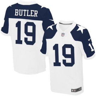 Nike Cowboys #19 Brice Butler White Thanksgiving Throwback Men's Stitched NFL Elite Jersey