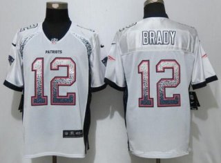 Men's New England Patriots #12 Tom Brady White Drift Stitched NFL Nike Fashion Jersey