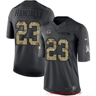 Men's Green Bay Packers #23 Damarious Randall Black Anthracite 2016 Salute To Service Stitched NFL Nike Limited Jersey