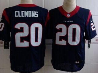 Nike Houston Texans #20 Chris Clemons Blue Elite Jersey