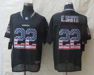 Nike Dallas Cowboys #22 Emmitt Smith 2014 USA Flag Fashion Black Elite Jersey