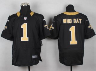 Nike New Orleans Saints #1 Who Dat Black Elite Jersey