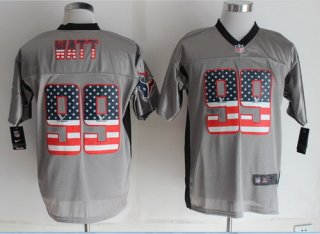 Nike Houston Texans #99 J.J. Watt 2014 USA Flag Fashion Gray Elite Jersey