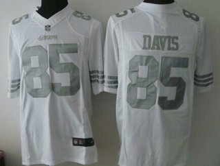 Nike San Francisco 49ers #85 Vernon Davis Platinum White Limited Jersey