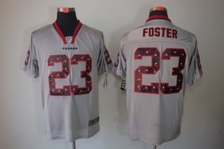 Nike Houston Texans #23 Arian Foster Lights Out Gray Ornamented Elite Jersey