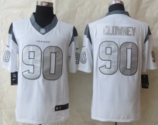 Nike Houston Texans #90 Jadeveon Clowney Platinum White Limited Jersey