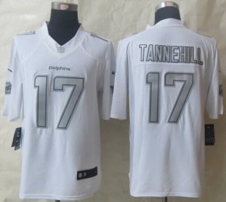 Nike Miami Dolphins #17 Ryan Tannehill Platinum White Limited Jersey