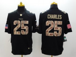 Nike Kansas City Chiefs #25 Jamaal Charles Salute to Service Black Limited Jersey