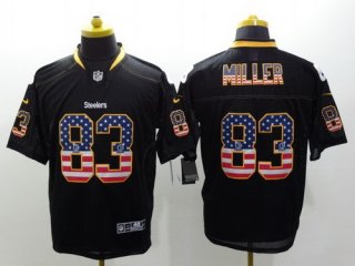 Nike Pittsburgh Steelers #83 Heath Miller 2014 USA Flag Fashion Black Elite Jersey