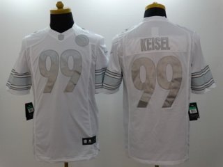 Nike Pittsburgh Steelers #99 Brett Keisel Platinum White Limited Jersey