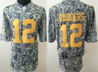 Nike Green Bay Packers #12 Aaron Rodgers Dollars Fashion Elite Jersey