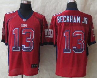 Nike New York Giants #13 Odell Beckham Jr Drift Fashion Red Elite Jersey