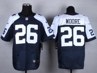 Nike Dallas Cowboys #26 Sterling Moore Blue Thanksgiving Elite Jersey