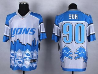 Nike Detroit Lions #90 Ndamukong Suh 2015 Noble Fashion Elite Jersey