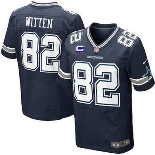 Nike Dallas Cowboys #82 Jason Witten Blue C Patch Elite Jersey