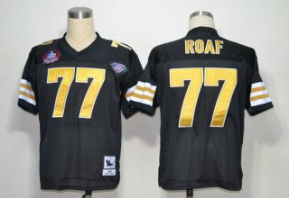 New Orleans Saints #77 Willie Roaf Hall of Fame Black Throwback Jersey