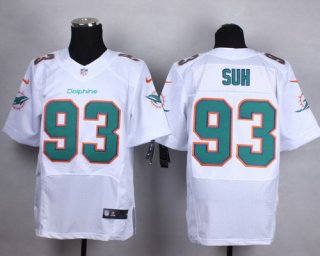 Nike Miami Dolphins #93 Ndamukong Suh 2013 White Elite Jersey