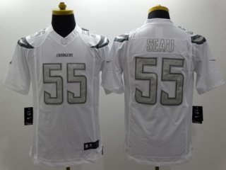 Nike San Diego Chargers #55 Junior Seau Platinum White Limited Jersey