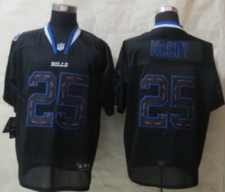 Nike Buffalo Bills #25 LeSean McCoy Lights Out Black Ornamented Elite Jersey