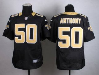 Nike New Orleans Saints #50 Stephone Anthony Black Elite Jersey