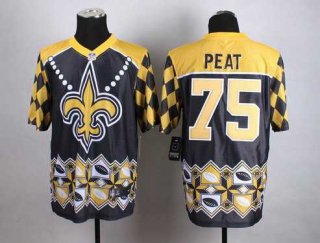 Nike New Orleans Saints #75 Andrus Peat 2015 Noble Fashion Elite Jersey