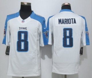 Men's Tennessee Titans #8 Marcus Mariota Nike White Limited Jersey