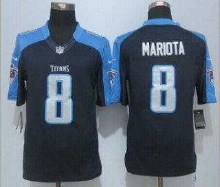 Men's Tennessee Titans #8 Marcus Mariota Nike Navy Blue Limited Jersey