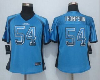 Men's Carolina Panthers #54 Shaq Thompson Nike Drift Fashion Blue Jersey