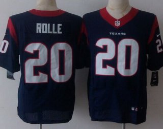 Men's Houston Texans #20 Jumal Rolle Nike Navy Blue Elite Jersey