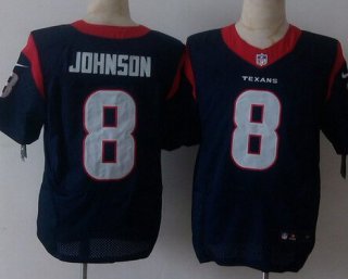 Men's Houston Texans #8 Will Johnson Nike Navy Blue Elite Jersey