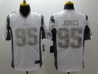 Men's New England Patriots #95 Chandler Jones White Platinum NFL Nike Limited Jersey