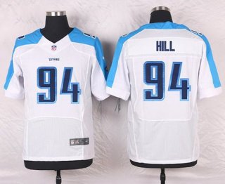 Men's Tennessee Titans #94 Sammie Hill White Road NFL Nike Elite Jersey