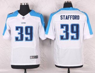 Men's Tennessee Titans #39 Daimion Stafford White Road NFL Nike Elite Jersey