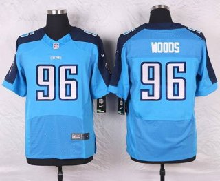 Men's Tennessee Titans #96 Al Woods Light Blue Team Color NFL Nike Elite Jersey