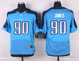 Men's Tennessee Titans #90 DaQuan Jones Light Blue Team Color NFL Nike Elite Jersey