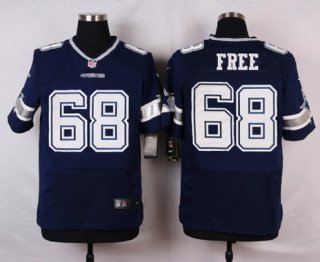 Men's Dallas Cowboys #68 Doug Free Navy Blue Team Color NFL Nike Elite Jersey