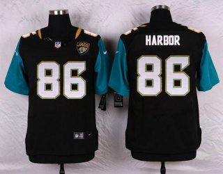 Men's Jacksonville Jaguars #86 Clay Harbor Black Team Color NFL Nike Elite Jersey