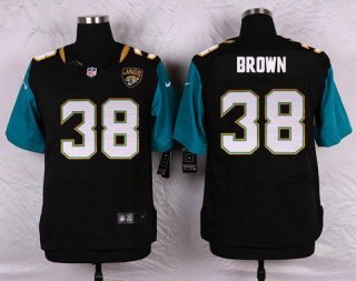 Men's Jacksonville Jaguars #38 Sergio Brown Black Team Color NFL Nike Elite Jersey