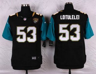 Men's Jacksonville Jaguars #53 John Lotulelei Black Team Color NFL Nike Elite Jersey