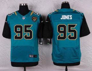 Men's Jacksonville Jaguars #95 Abry Jones Teal Green Alternate NFL Nike Elite Jersey