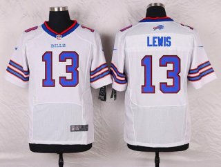 Men's Buffalo Bills #13 Dez Lewis White Road NFL Nike Elite Jersey