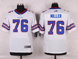 Men's Buffalo Bills #76 John Miller White Road NFL Nike Elite Jersey